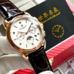   PATEK PHILIPPE  9100 Automatic Movement Italy Calf Leather Style White 42mm Watch